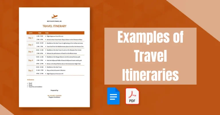 Examples of Travel Itineraries – for Easy Trip Planning And Stress Free Travel examples of travel itineraries